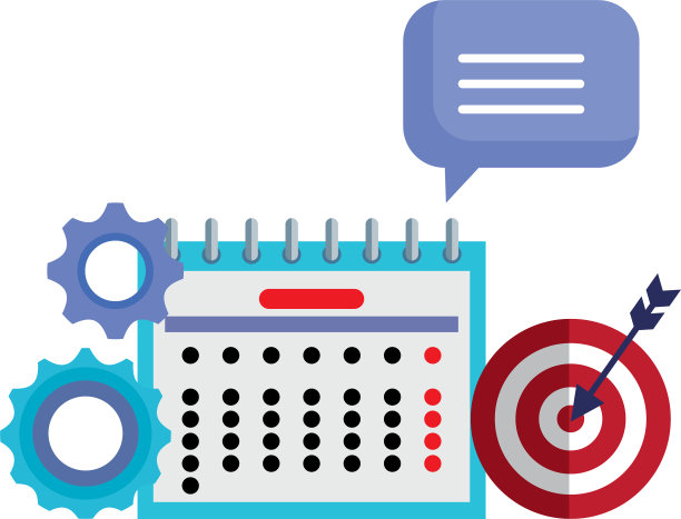 日历日期提醒与齿轮和目标图片下载