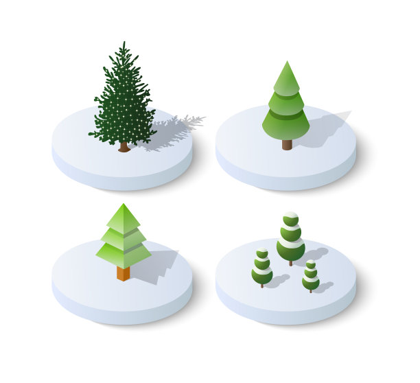 等距圣诞树云杉图片下载