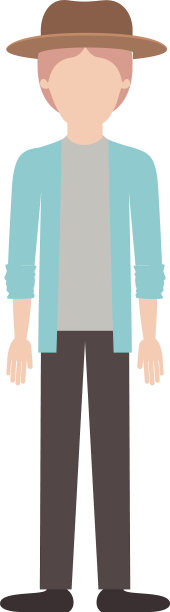 戴着帽子，穿着夹克和裤子的无名男子图片下载