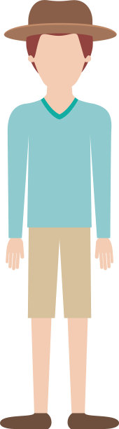 戴着帽子，穿着毛衣和短裤的无名男子图片下载