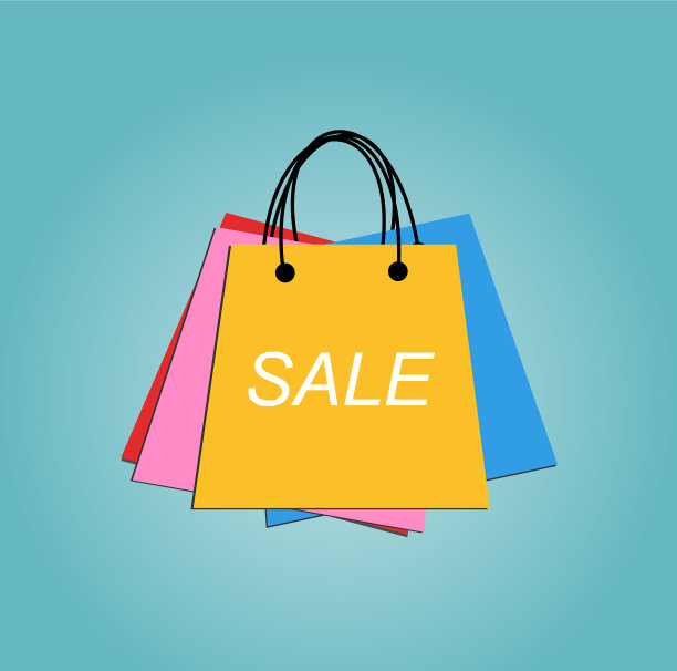 设置购物袋彩色海报销售图片下载