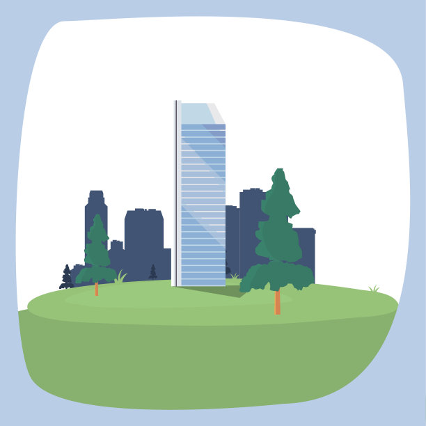 高楼大厦城市公园全景图片下载