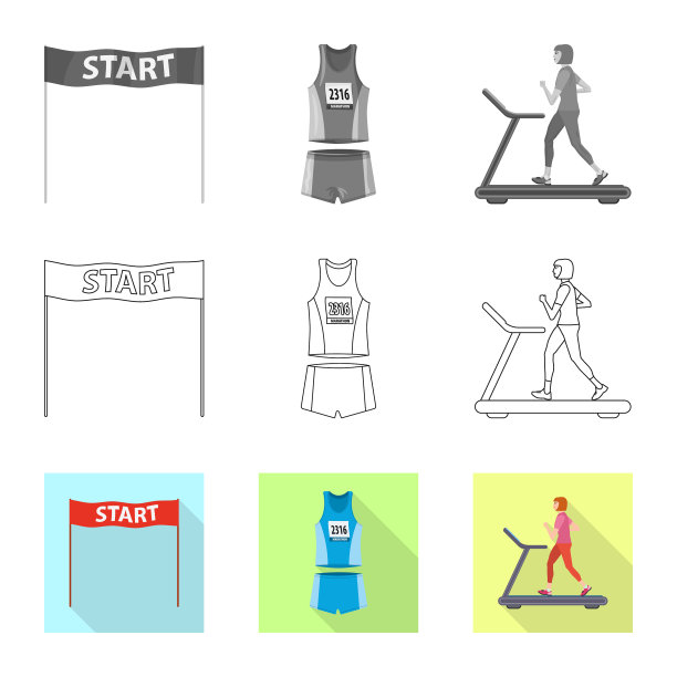 设计运动和获胜者标志一套图片下载