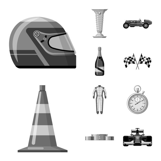 设计赛车和拉力赛标志套装图片下载