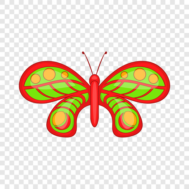 蝴蝶与装饰图标卡通风格图片下载