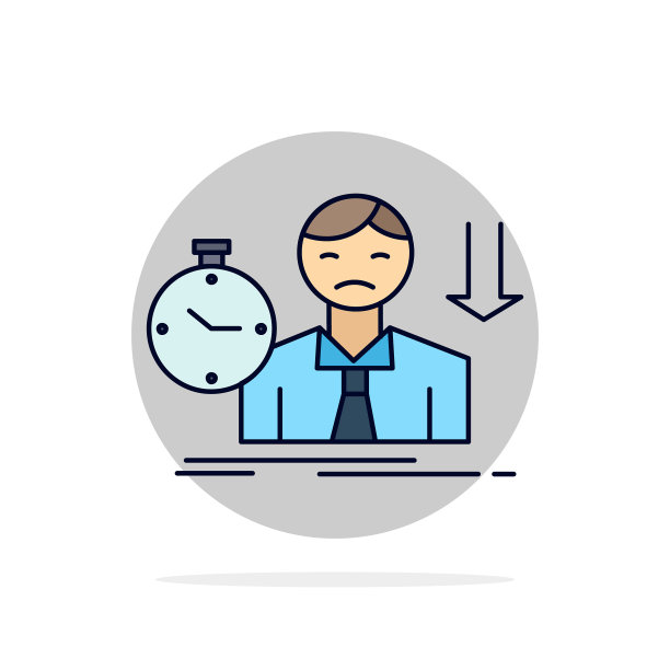 失败失败悲伤沮丧时光平坦彩色图标图片下载