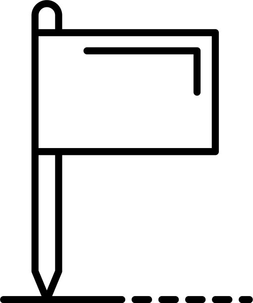 槌球旗图标轮廓风格图片下载
