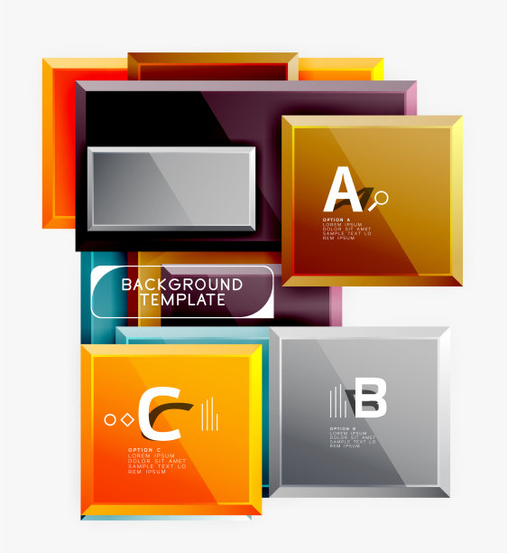 抽象的方形构成背景横幅图片下载