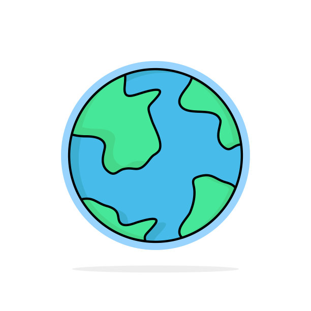 地球地球世界地理发现平面颜色图片下载