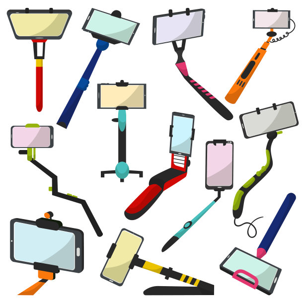 智能手机制作的自拍杆单脚架图片下载