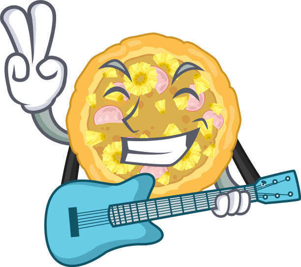 吉他夏威夷披萨提供卡通图片下载