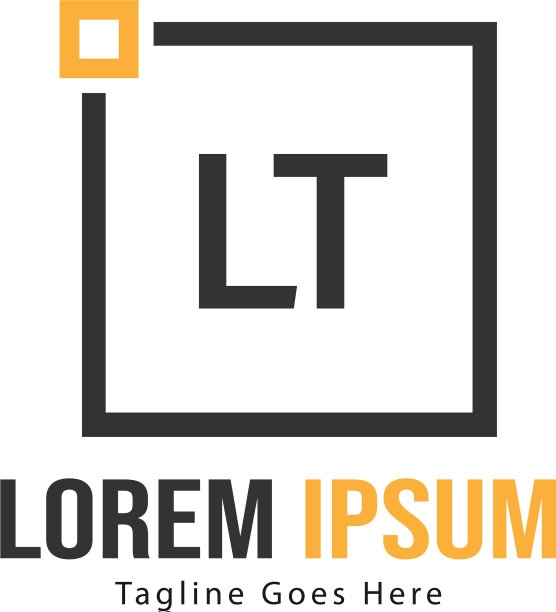 带有现代框架的字母LT logo模板图片下载