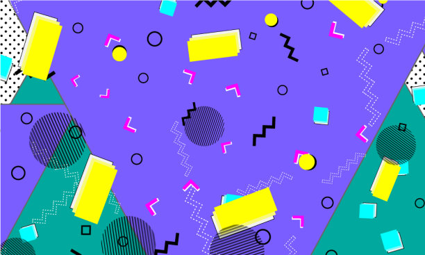 波普艺术色彩背景孟菲斯图案图片下载