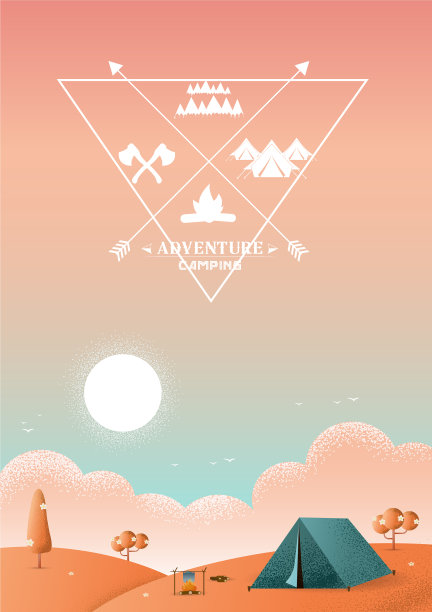 徒步和露营的纹理风格图片下载