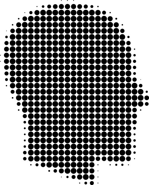 绅士侧面半色调虚线图标图片下载