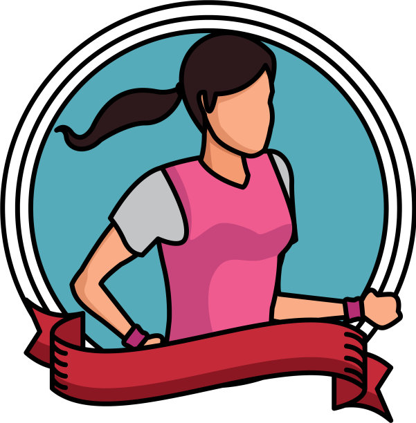 女人跑头像绕图标图片下载