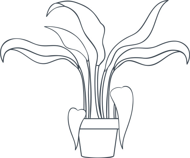 室内植物盆栽孤立的图标图片下载