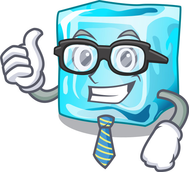 上面有吉祥物的商人冰块图片下载