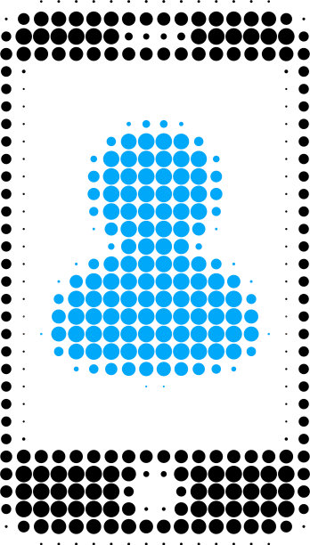 智能手机肖像半色调虚线图标图片下载