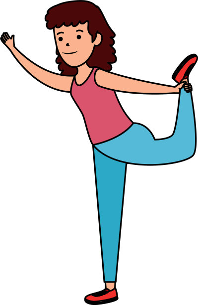 快乐的运动女孩练习练习图片下载