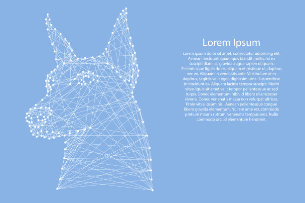 杜宾犬的头部来自抽象的未来主义图片下载