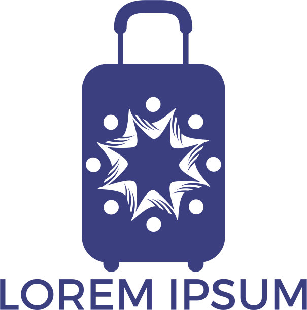 旅行袋和人的标志设计图片下载