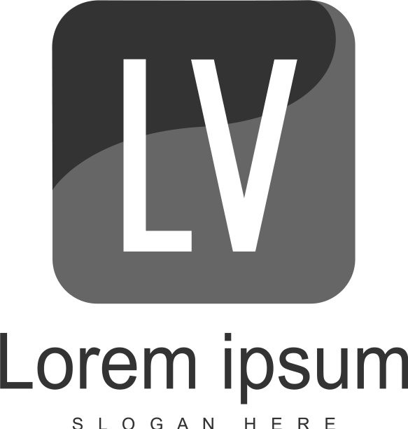 现代边框首字母LV标志模板图片下载