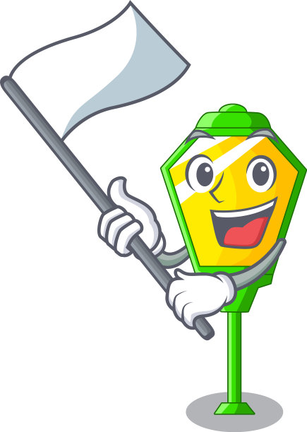 带有旗帜文字的柱式灯图片下载