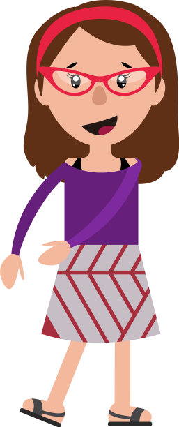 一个戴着红色眼镜的快乐的跳舞少女图片下载