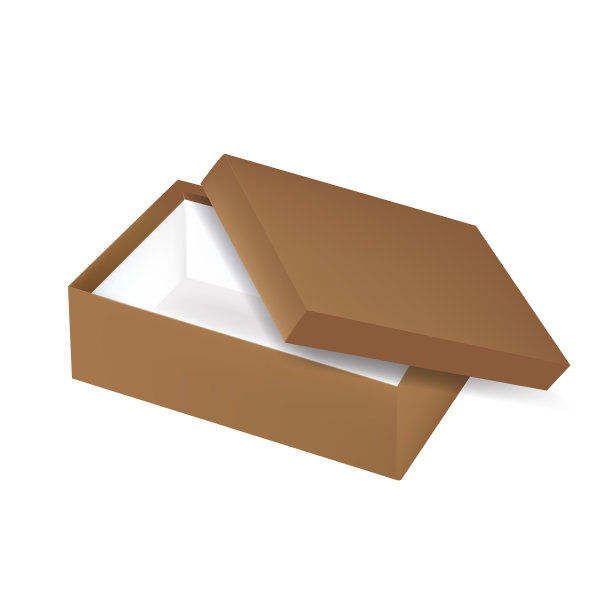 包装俯视图打开空棕色鞋图片下载