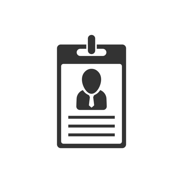 身份证图标在扁平风格的身份标签上的白色图片下载