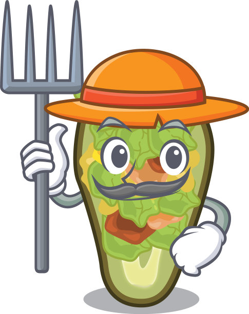 农民酿鳄梨孤立与卡通图片下载