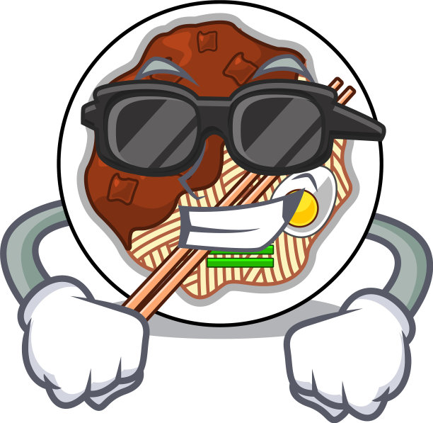 超级酷的卡通造型的jajangmyeon图片下载