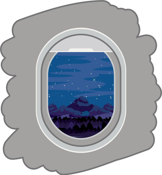 飞机窗口与外部视图图片下载