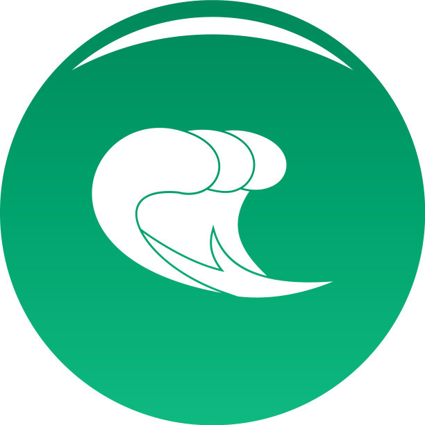海浪冲浪图标绿色图片下载
