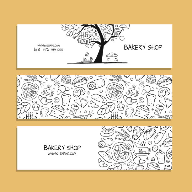 为面包店公司设计横幅图片下载