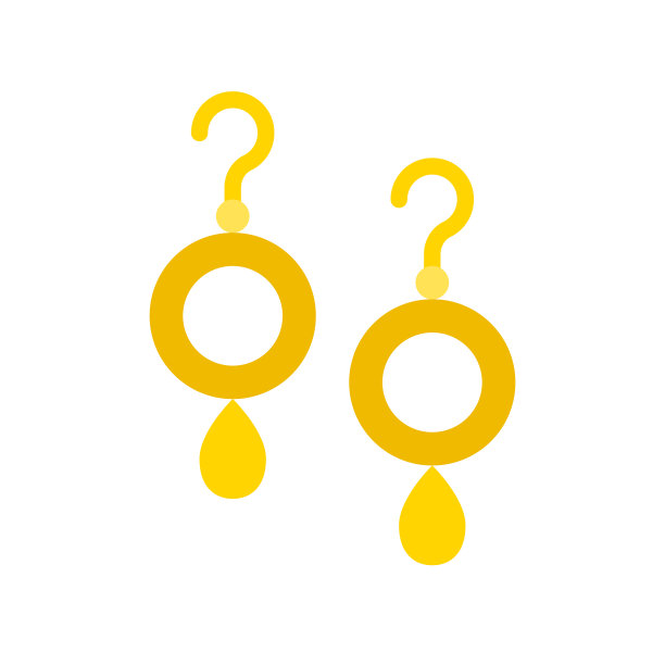 耳环孤立填充样式图标图片下载