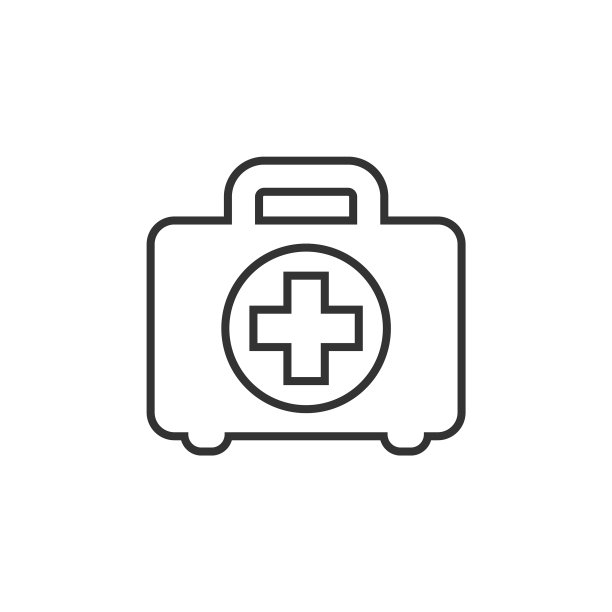 扁平风格的急救箱图标，健康帮助图片下载