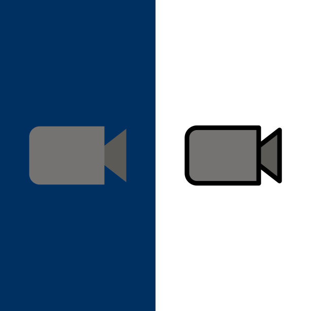 相机图像基本的UI图标平坦和线条填充图片下载