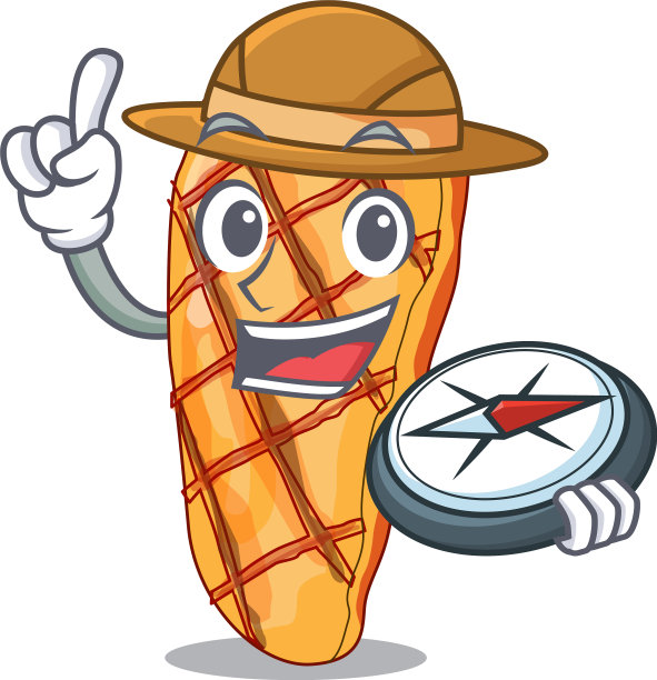 探险家烤鸡与混合沙拉卡通图片下载