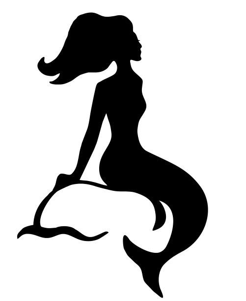 剪影一个美人鱼的梦幻形象图片下载