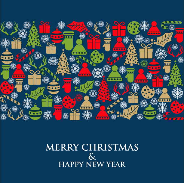 带有小符号的圣诞卡图片下载