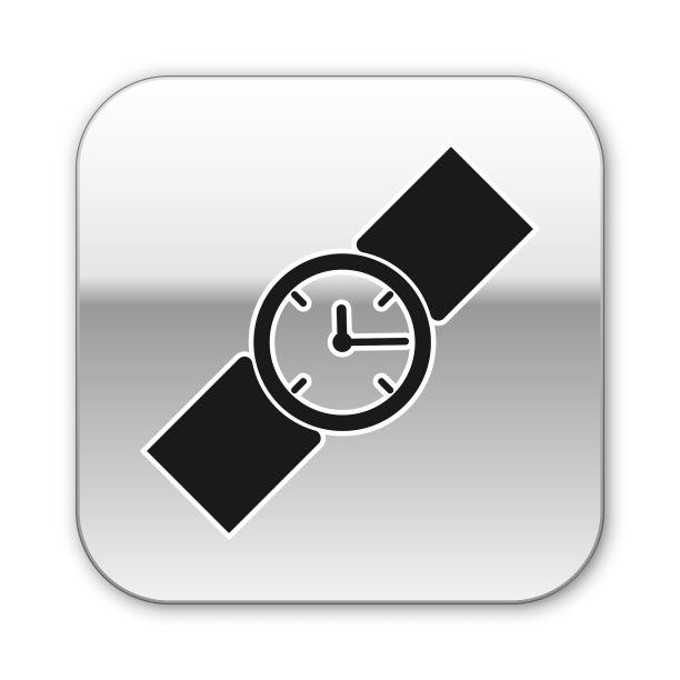 黑色腕表图标孤立在白色上图片下载