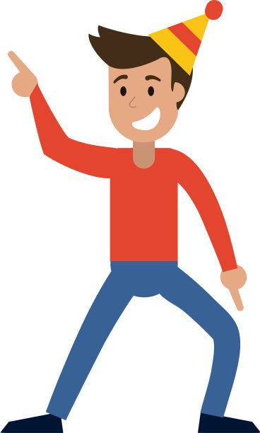 戴生日帽的男人卡通图片下载