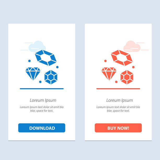 钻石爱心婚礼蓝色和红色下载图片下载