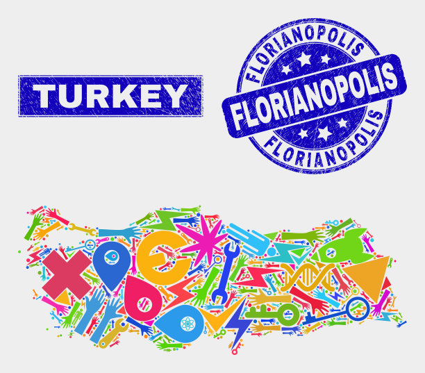 拼贴工具土耳其地图和苦恼图片下载