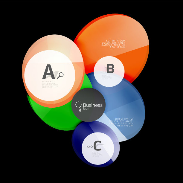黑色上的抽象圆图片下载