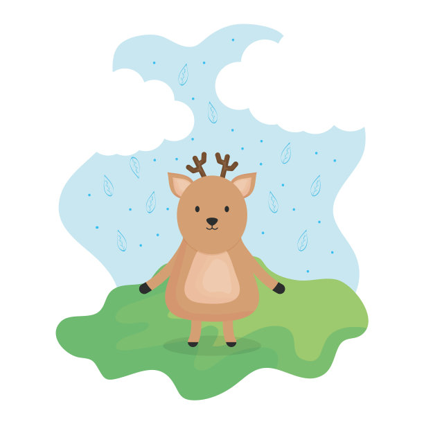 可爱的驯鹿可爱的角色图片下载