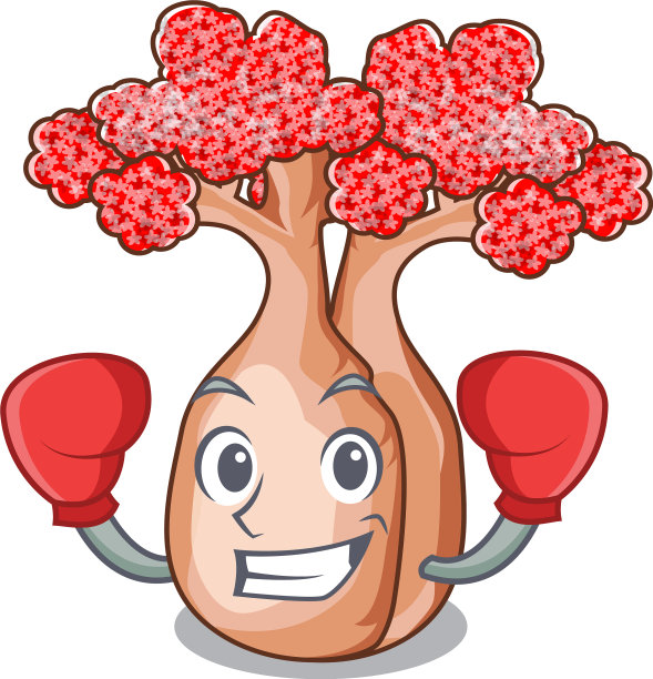 拳击瓶树在玫瑰形状卡通图片下载