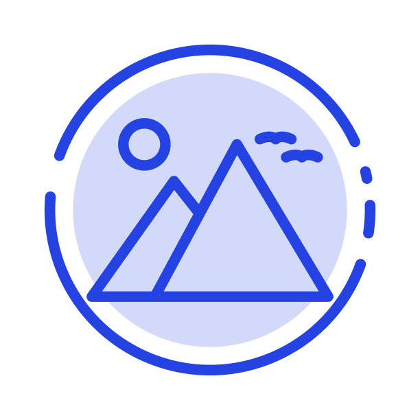 埃及吉萨地标太阳金字塔蓝色虚线图片下载